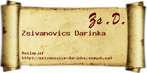 Zsivanovics Darinka névjegykártya
